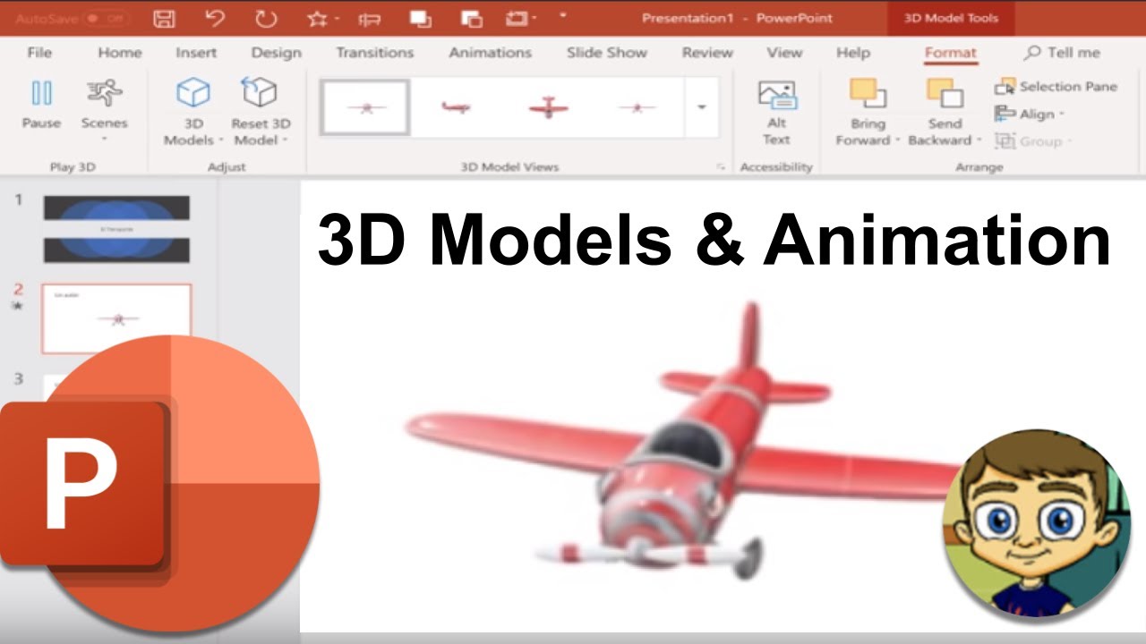 3D Models And 3D Animation In PowerPoint - YouTube