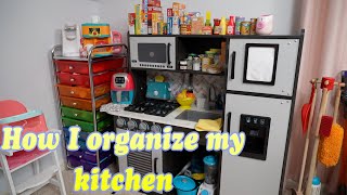 Toy Kitchen Organization Tour How I Organize my accessories