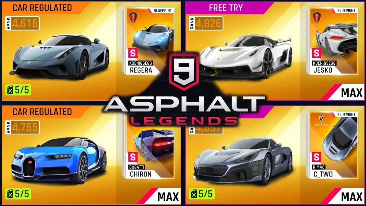 Asphalt 9 Legends - Multiplayer 4 FASTEST CARS - Fully Upgraded! - YouTube