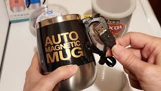 Automatic Magnetic Stirring Coffee Cup - Unboxing \u0026 Demonstration of Proper Hot Cocoa