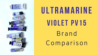 Ultramarine Violet PV15 Brands Comparison: a wonderful muted blue violet.