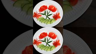 Super Salad Decoration Ideas - Tomato flower & Tomato Butterfly Carving Garnish #vegetablecarving