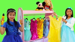Wendy & Jannie Pretend Play Princess Dress Up w/ Pink Closet Girl Toys