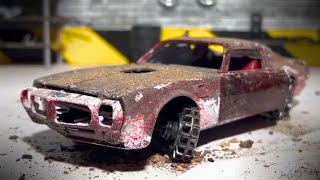 Restoration Damaged Pontiac Firebird 1973 Model Car