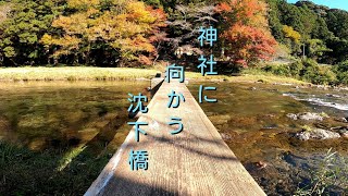 【W800CAFE】  今日のばさんぽVol.4　奥三河　神社に向かう沈下橋