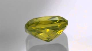 0.29 ctw, 4.18 x 3.31 mm, Lime Color, VVS1 Clarity, Cushion Cut Diamond - www.diamondzul.com