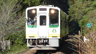 会津鉄道AT-600形快速AIZUマウントエクスプレス 大川ダム公園駅到着 Aizu Railway AT-600 series DMU