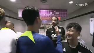 Son Heung-min greeting K-League XI players before kickoff