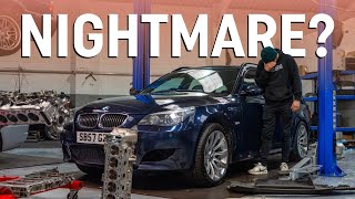 Fixing everything on our cheap 500hp V10 estate car!