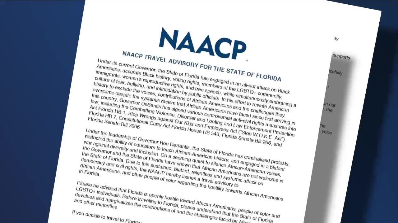 NAACP Issues Travel Advisory For Florida Amid Recent Legislation - YouTube