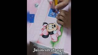 Pintando nome em toalhinhas -  nome com stencil