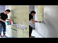 Young Man with great tiling skills -Great tiling skills -Great technique in construction PART 101