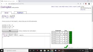 Array-1 (sum3) Java Tutorial || Codingbat.com