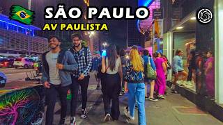 AV PAULISTA Night Walk — The Most Iconic Avenue on SÃO PAULO 🇧🇷 Brazil 【 4K UHD 】