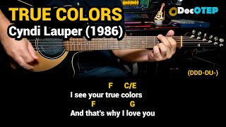 True Colors - Cyndi Lauper (1986) Easy Guitar Chords Tutorial with Lyrics