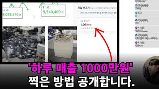 (최초)네이버 스마트스토어 로직 변경 후, 하루 매출 1000만원 찍었습니다.