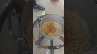 Bio CNG: Cooking noodles with compress Biogas directly from cylinder.