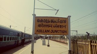 Nizamuddin Superfast arriving at Kollam Junction Platform No.1