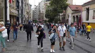 İstanbul: Taksim meydanı, Tarihi tramvay, İstiklal caddesi. 15/7/2020