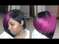 LAYERED MAGENTA TWO TONE HALF BOB | QUICKWEAVE 27 PIECES