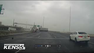 HIGHWAY CRASH: Video captures rainy collision between semis in San Antonio