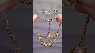 Simple Beaded Bracelet #beadedjewelry #tutorial #diy #preppy #shorts