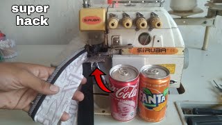 folder o embudo casero para coser en overlock con una lata de cocacola (super truco).