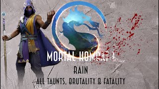 Mortal Kombat 1 - All Rain Taunts, Brutality & Fatality