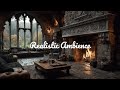 🔥 Cozy Rain & Fireplace in Scottish Castle | No Ads | Sleep, Relax & Focus 🌧️🏰