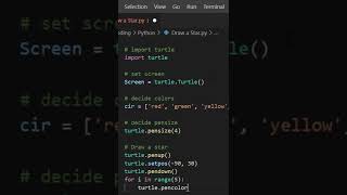 Draw a Star using Python | Python Turtle #shorts #python