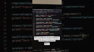 How to complement, reverse complement, transcribe, back transcribe \u0026 translate a DNA Sequence Part 2