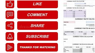 Currency Rate Calculator Excel Calculate the rate curency Like 👍 / Share 👌/ Comment 📝 & SUBSCRIBE ❤️