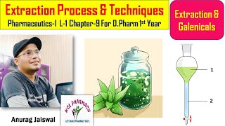 Extraction Process & its techniques | Extraction & Galenicals  | L-1 Chapter-9 ||Pharmaceutics-I