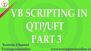 VB SCRIPTING IN QTP/UFT - PART 3