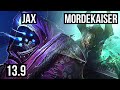 JAX vs MORDEKAISER (TOP) | 6/2/8, 400+ games | KR Master | 13.9