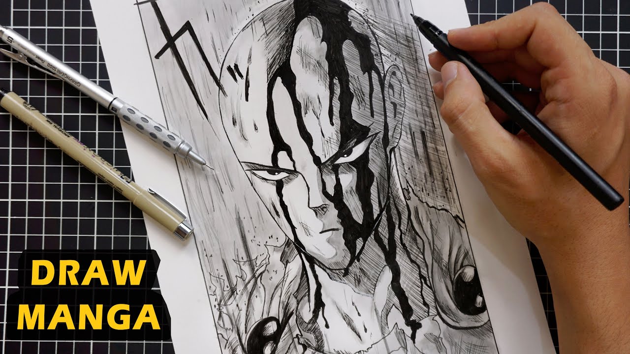 How To Draw Saitama Easy | One Punch Man Step By Step - Manga Drawing ...