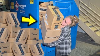 UH-OH... AMAZON FORGOT TO LOCK THEIR DUMPSTER AGAIN!