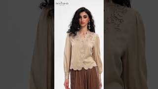 Silk Mulberry Heavy Embroidered Lace Top