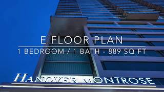 E Floor Plan, 1 bd / 1 ba