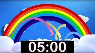 Rainbow Timer 5 Minutes! Countdown Timer with Music for Kids!