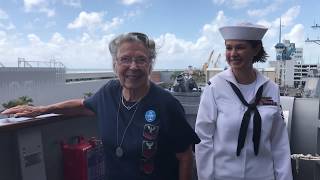 WWII Navy Veteran Tours USS Hue City (CG 66)