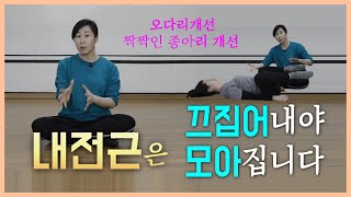 [ 내전근 정확히 쓰기 ] 끄집어내야 모아지는 내전근 / 오다리 개선 / 튀어나온 종아리알 개선 / 마름모코어 스트레칭