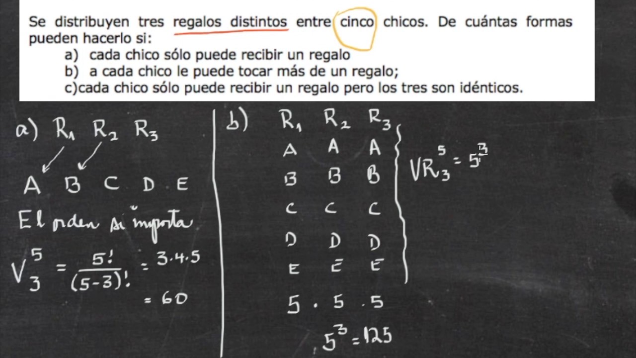 Ejercicio Combinatoria 5 - YouTube