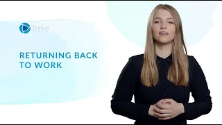 Thrive in 5 | Mental Health | Returning Back To Work