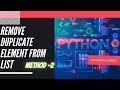remove duplicate from list (method-2) in python #programming #shorts #youtube #python
