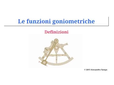 Le Funzioni Goniometriche - Definizioni - YouTube