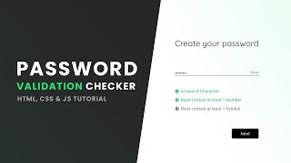 Password Validation Checker | HTML CSS JavaScript Tutorial