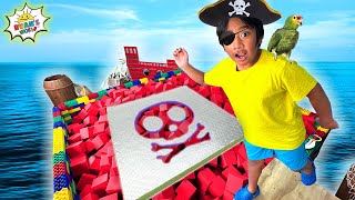 Ryan Jumping through impossible shapes challenge Pirate Edition