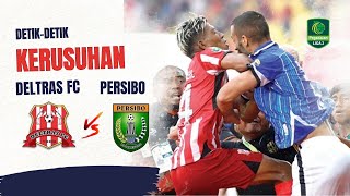 Detik-detik KERUSUHAN DELTRAS FC VS PERSIBO Keputusan WASIT menimbulkan Kontroversi