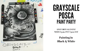 Posca Paint Party with Drew Brophy - Painting in Black and White.